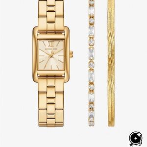 Michael Kors Gold-Tone Watch and Bracelet Trio